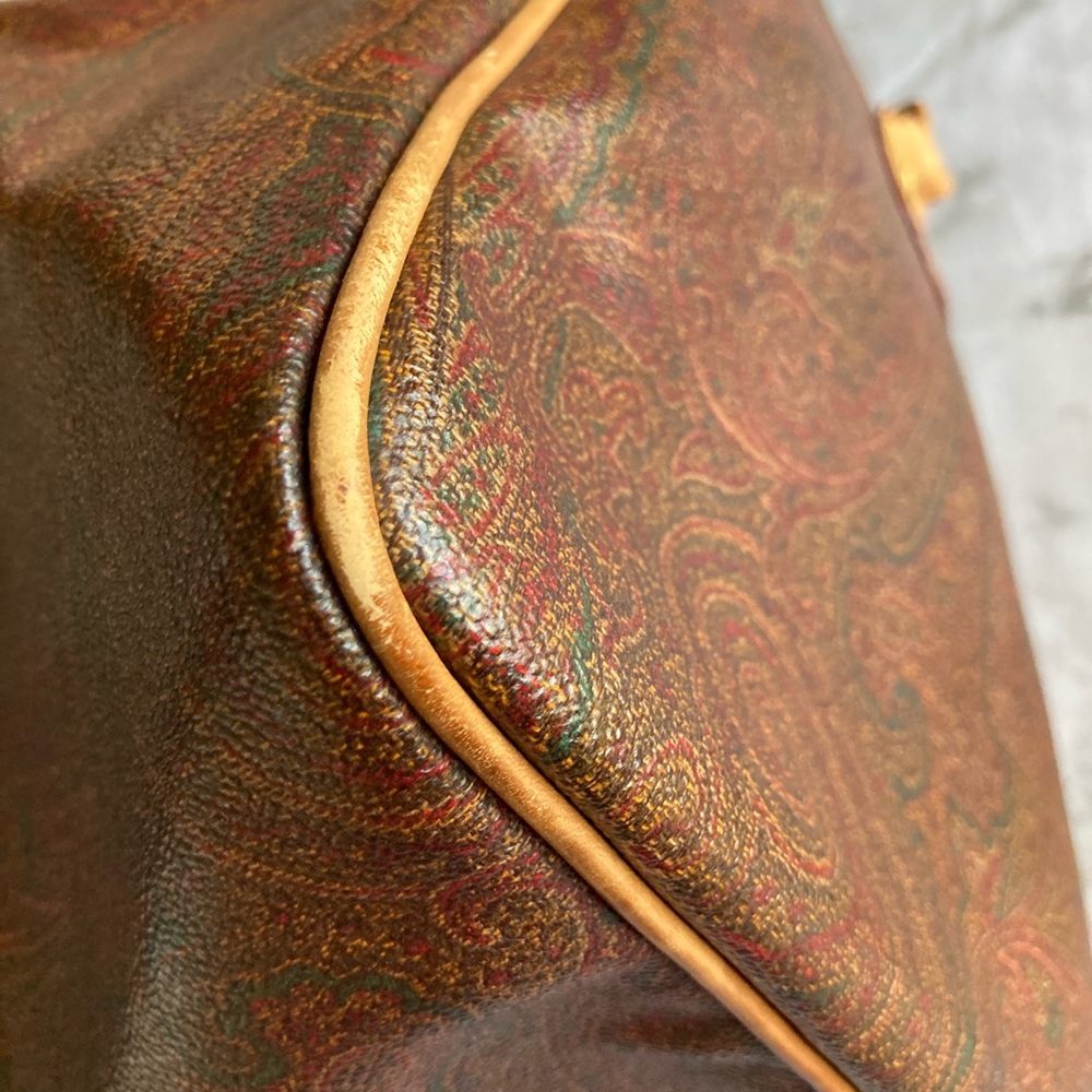 ETRO Milano Burgundy Maroon paisley vintage Duffel Bag - Picture 2 of 14